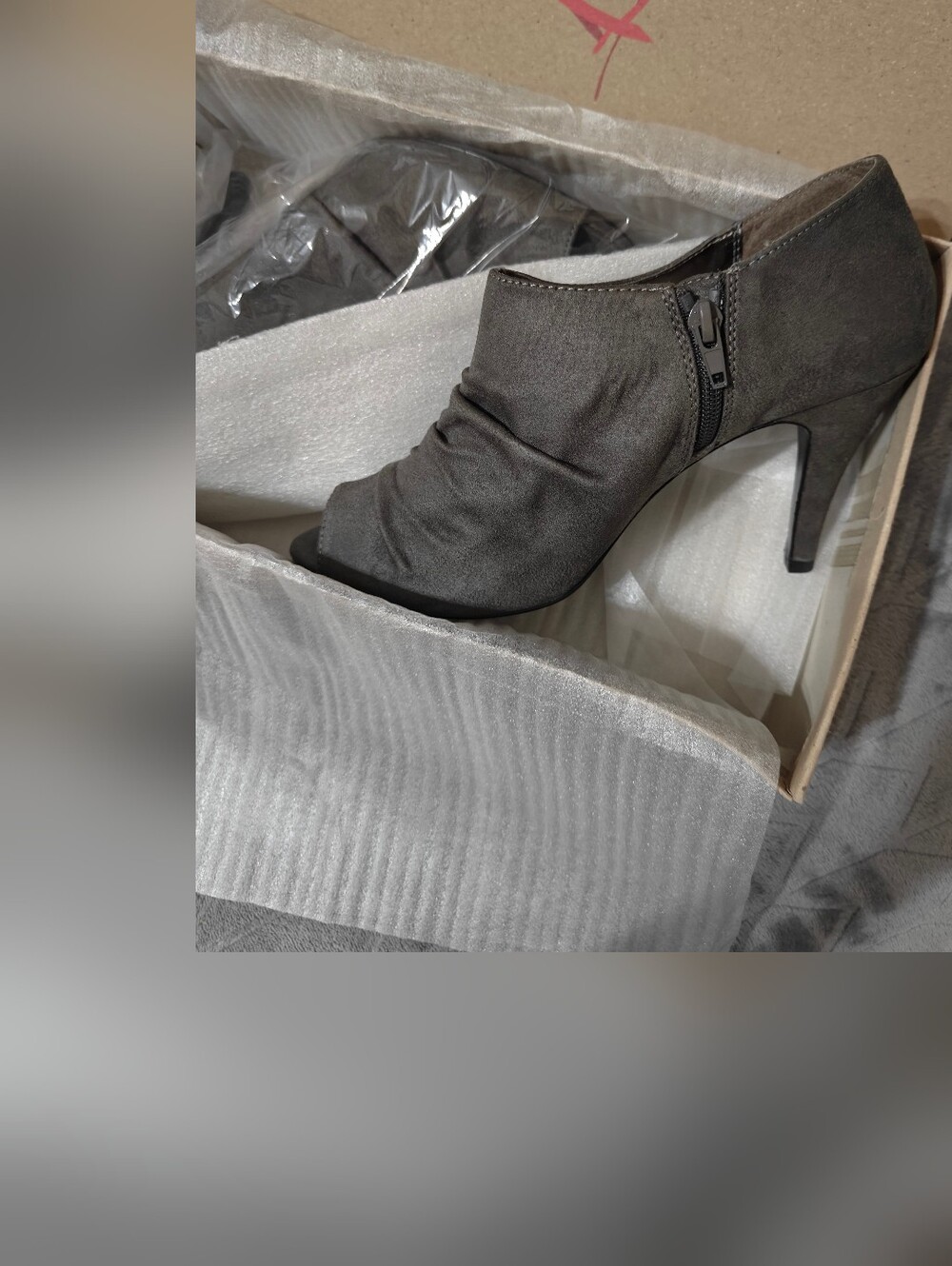 Sam & Libby Grey Peep Toe Heels  - 9M